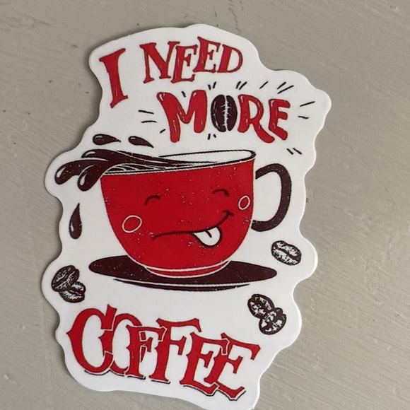 Vinyl stickers.  New.  Set of 4. Coffee.  Waterproof. Cute. - Picture 2 of 5